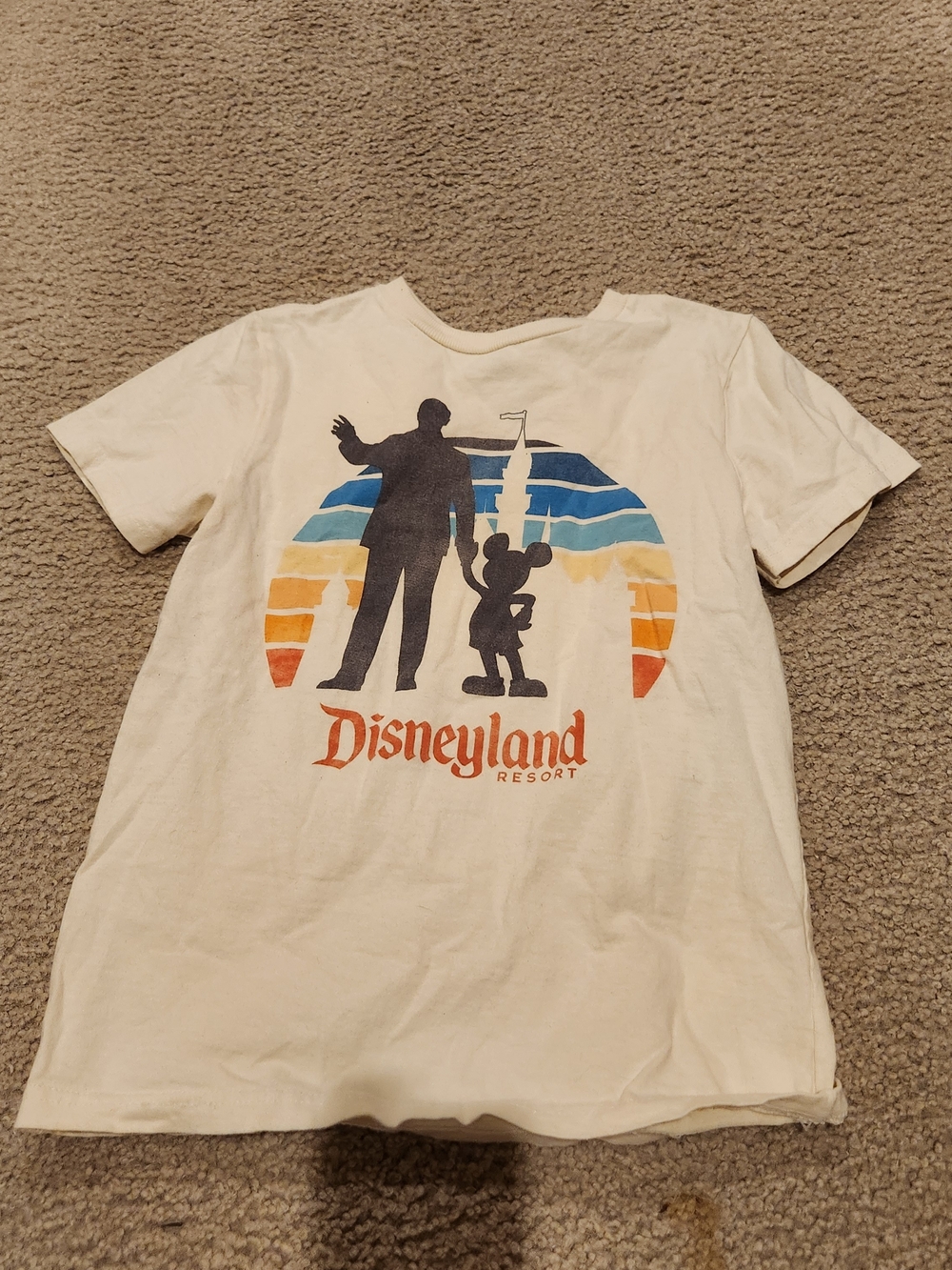 Disney Disneyland Resort Cream Tee with Retro Sunset Graphic